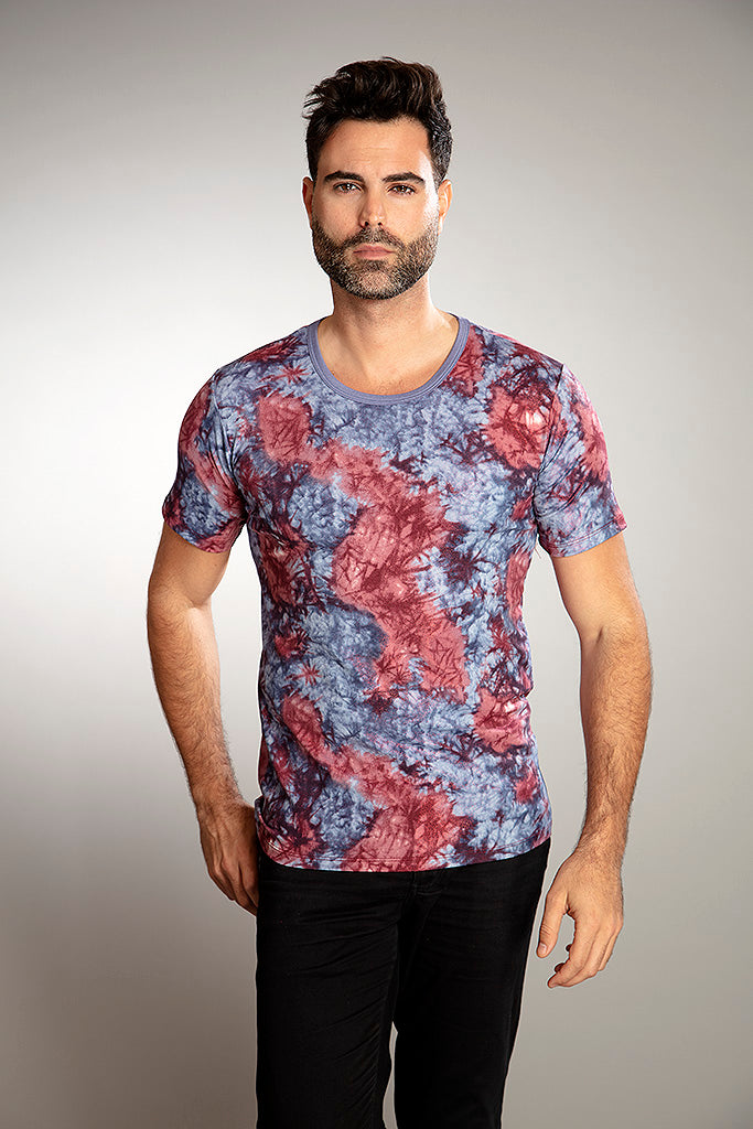 U1019 - Shimmery Tie Dye Crew